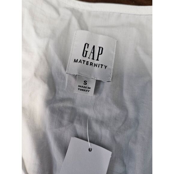GAP NEW TAGS Maternity White Tiered Blouse Size Small - Picture 5 of 9